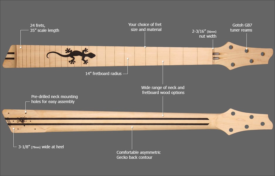 Gecko 5 Wide Bass Neck