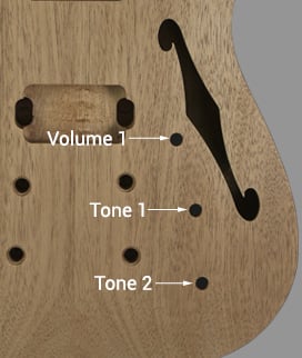 Carved Top Tele, Two F-Holes, 3 controls
