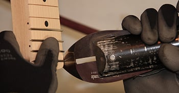 Snipping fret ends